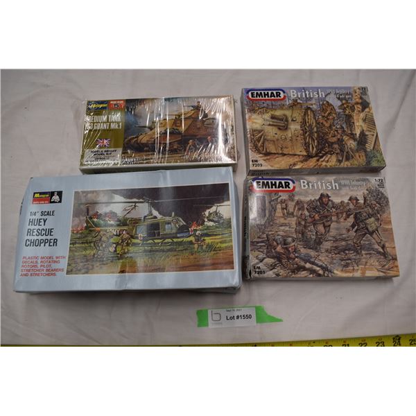 British Tanks + infantry with Rescue Chopper model Kit