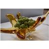 Image 3 : Blown Glass fruit bowl centerpiece - 30" long 9" wide, 11" high