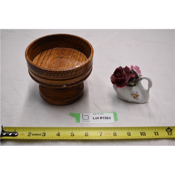 Stafford ornament + hand made wooden candy dish