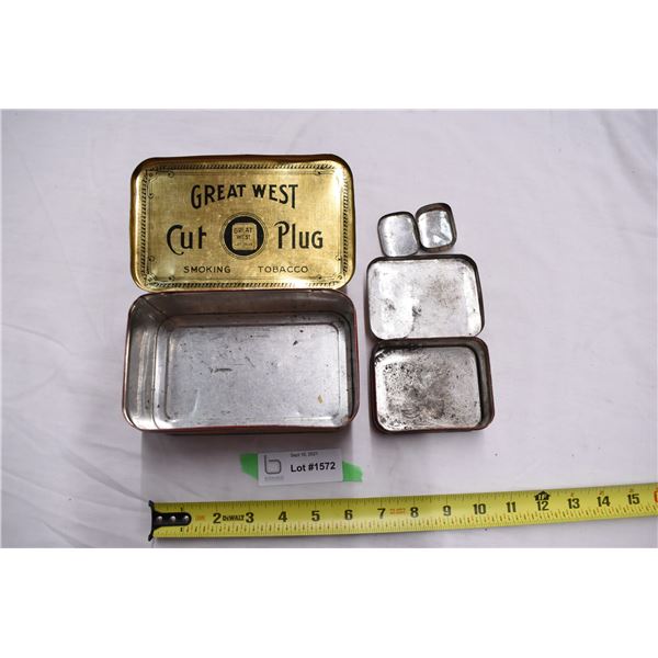 Repeater Mountie tin + other tobacco tins