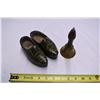 Image 1 : Wooden souvenier Holland Clogs + Vintage Brass Bell