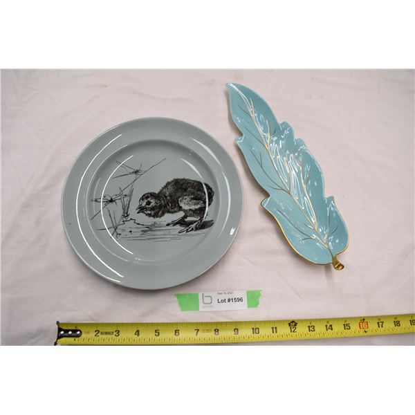 Carltonware Leaf Dish + Minton Serving Plate