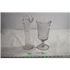 Image 1 : Early pressed glass spooner/celery + glass vase