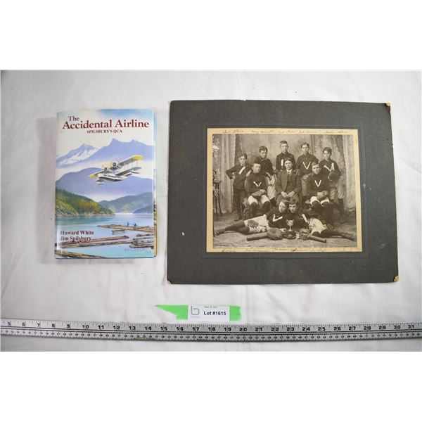 Vintage Baseball Photo original (BC) + Queen Charlotte Airlines History Book