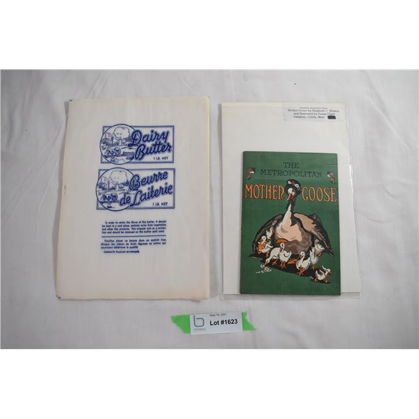 1920 Mother Goose Book + Vintage Butter Parchment Paper