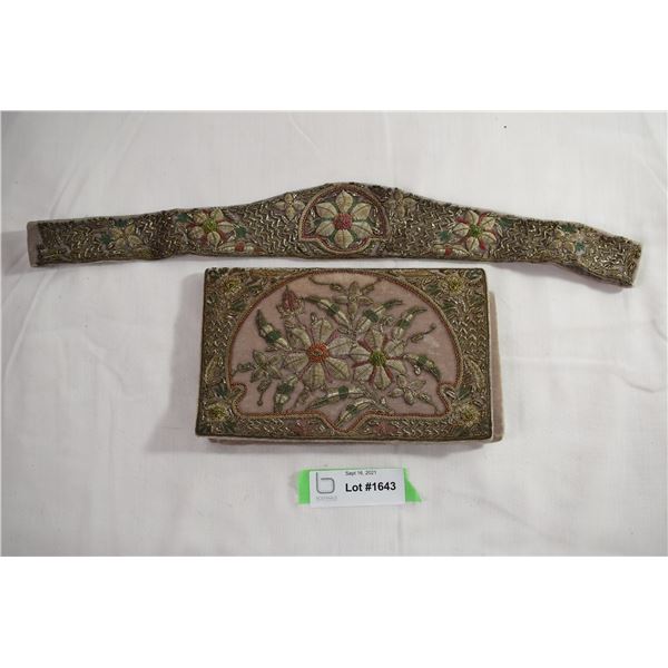 Vintage Bullion Decorated Handbag with Strap/Belt