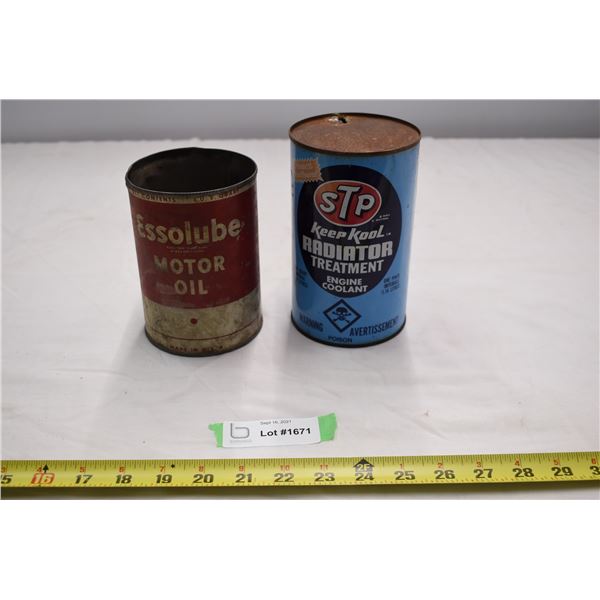 STP Radiator Treatment Tin + Esso Oil Tin