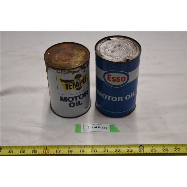 Tempo Oil Tin (full) + esso tin