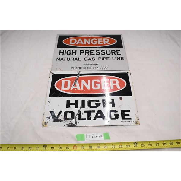 High Voltage Metal signs