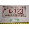 Image 1 : 1958 Sask License Plate