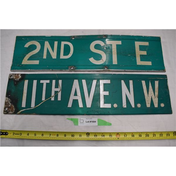 Two Tin Street Signs