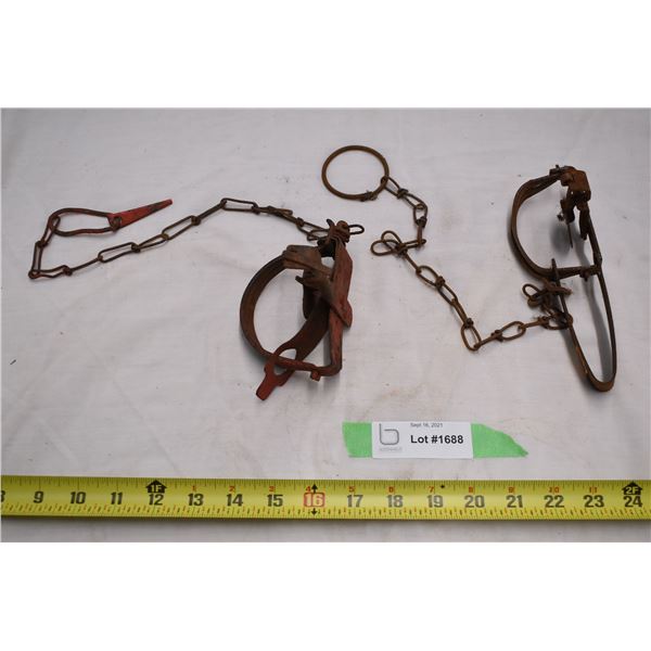 2 vintage animal traps
