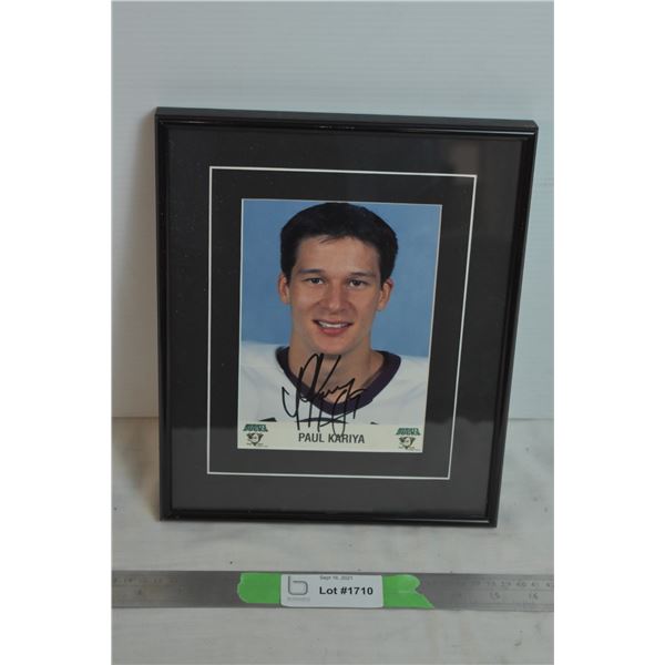 Paul Kariya signed photo in frame
