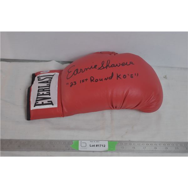 Signed (JSA CoA) Boxing Glove - Ernie Shavers