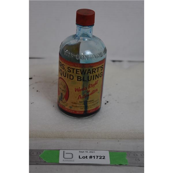 LMrs Stewars liquid blueing bottle with contents