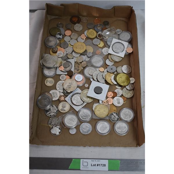 Large Bag of world coins + tokens