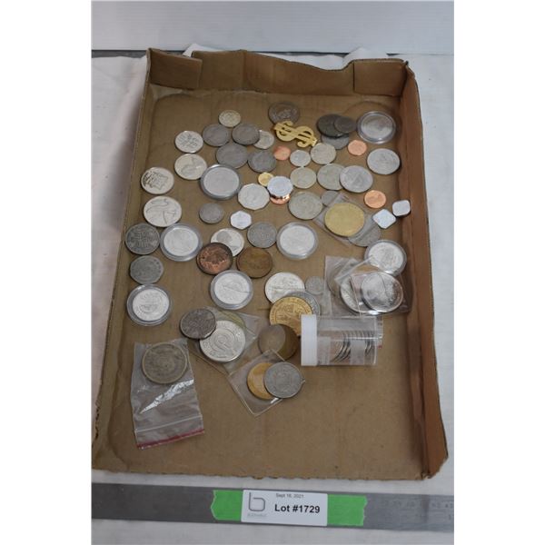 Large Bag of world coins + tokens