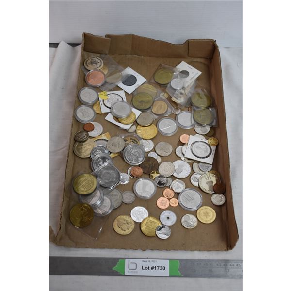 Large Bag of world coins + tokens