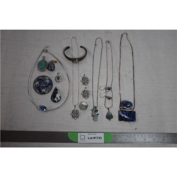 Jewellery Lot - Blue Stones + misc