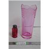 Image 1 : Cranberry Glass Shaker + Purple/pink glass vase