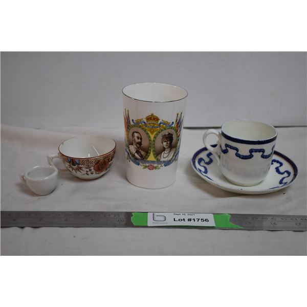 Aynsley King George 1935 souvenier cup with miniature ceramics