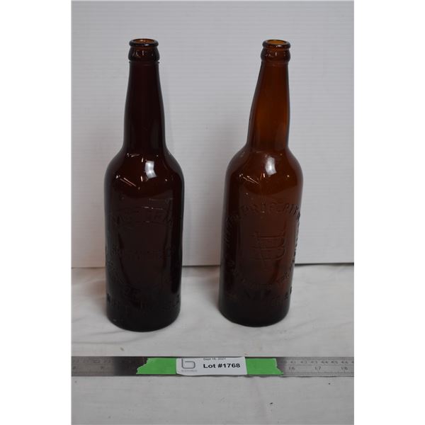 Victoria Breweries glass beer bottles - 11" tall