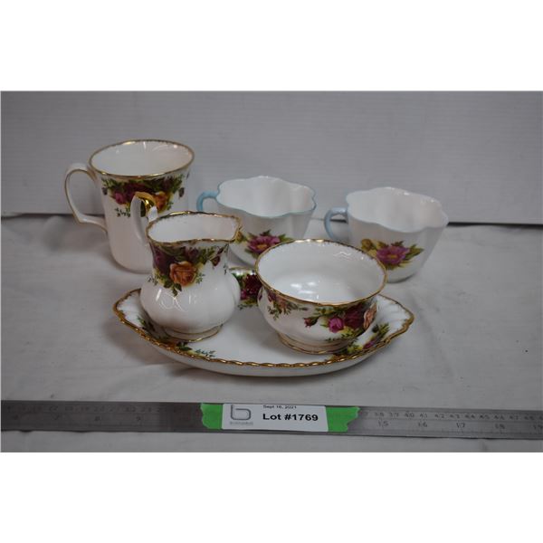 Royal Albert Old Country Roses dish set + misc ceramic cups