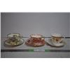 Image 1 : 3 Tea Cup + Saucer sets