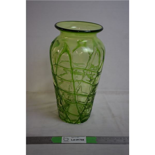 Green Art Glass Vase