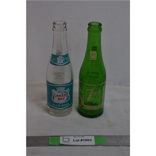 Vintage Canada Dry + 7-Up Pop Bottles
