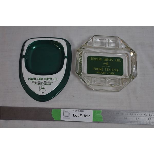 John Deere Tin + Glass Ash-trays