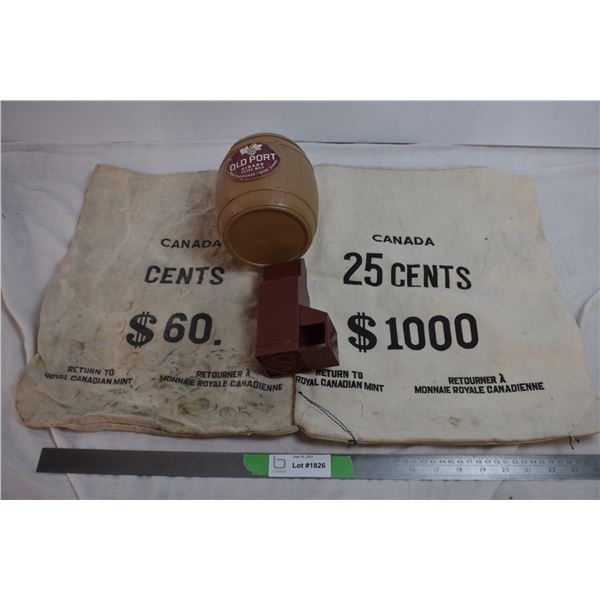 Bankers Bags with plastic banks