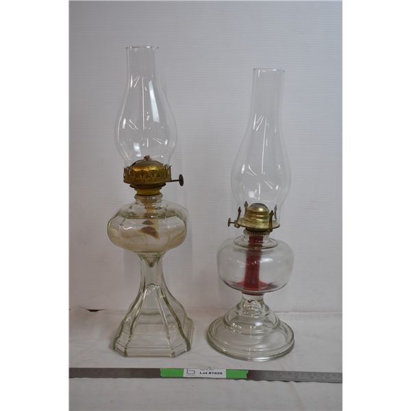 Glass Oil Lamps with Shades