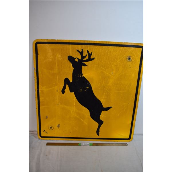 Deer Crossing Sign 30" square