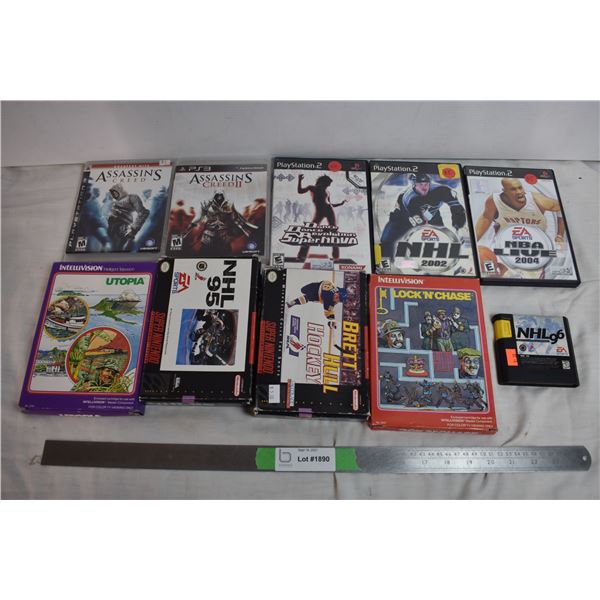 Video Games - assorted - intellivision, PS2, PS3, Sega, SNES