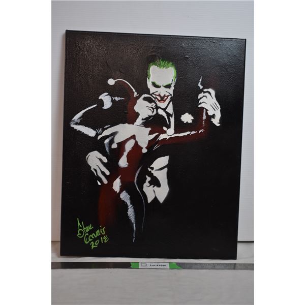 Steve Gervais Joker painting on canvas - hand painted + signed