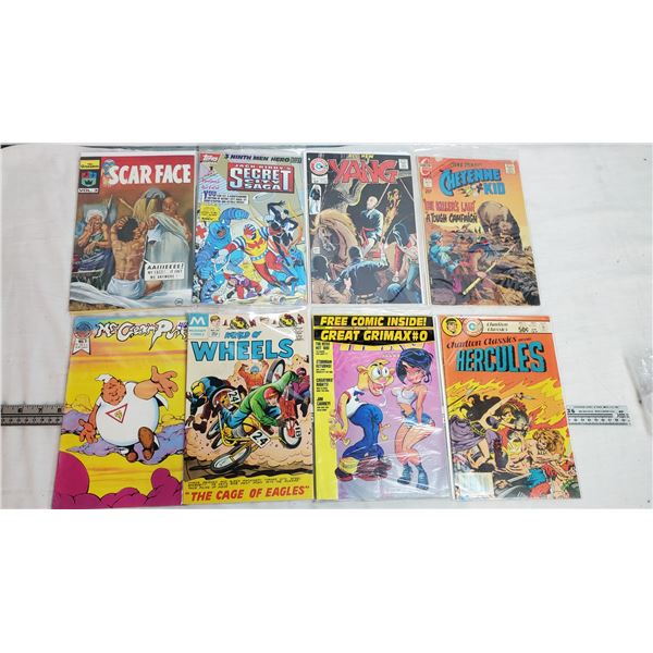 (9) assorted comics, 1st issue Mr Cream Puff, #3 Captain Canuck