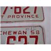 Image 5 : 1953, 1955 + pair of 1958 sask license plates (4)