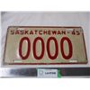 Image 1 : 1945 Sask sample license plate