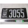 Image 1 : 1919 Sask License plate