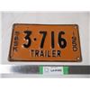 Image 1 : 1950 sask trailer plate
