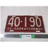 Image 1 : 1946 Sask license plate