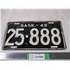 Image 1 : 1943 Sask license plate