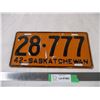 Image 1 : 1942 Sask license plate