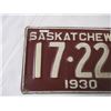 Image 2 : 1930 Sask license plate
