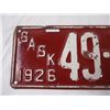 Image 2 : 1926 Sask license plate