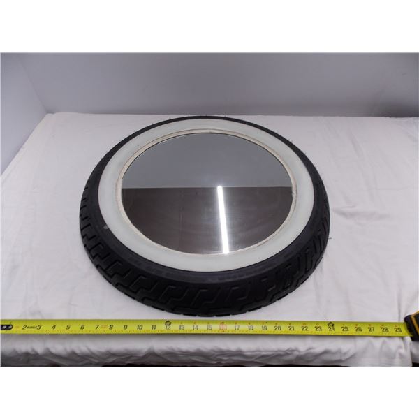 Harley Davidson Half-Rubber Tire turned into a mirror Art-deco