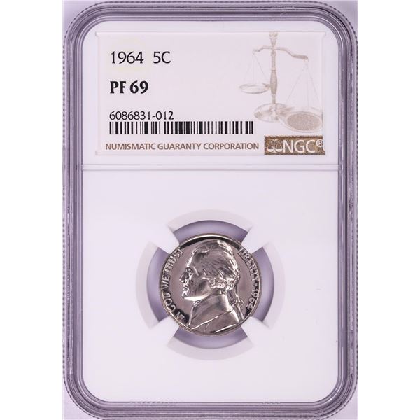 1964 Proof Jefferson Nickel Coin NGC PF69