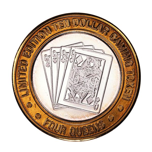 .999 Silver Four Queens Casino Hotel Las Vegas, NV $10 Limited Edition Gaming Token