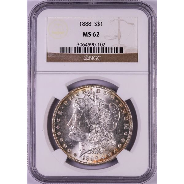 1888 $1 Morgan Silver Dollar Coin NGC MS62